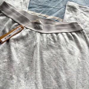 NWT SKIMS Gray Cotton Rib Pant Logo Detail Waistband Size Small